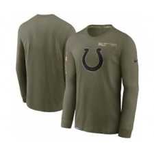 Men's Indianapolis Colts Football Olive 2021 Salute To Service Performance Long Sleeve T-Shirt