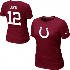 Nike Indianapolis Colts #12 Andrew Luck Name & Number Women's NFL T-Shirt - Red