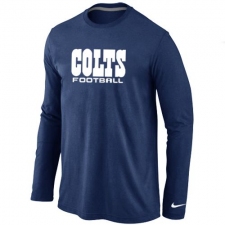 Nike Indianapolis Colts Authentic Font Long Sleeve NFL T-Shirt - Dark Blue