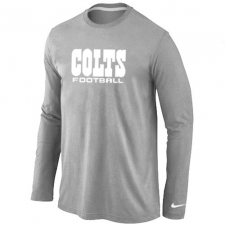 Nike Indianapolis Colts Authentic Font Long Sleeve NFL T-Shirt - Grey