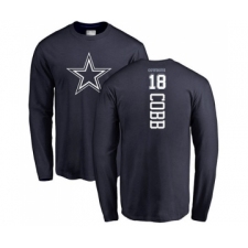 Football Dallas Cowboys #18 Randall Cobb Navy Blue Backer Long Sleeve T-Shirt