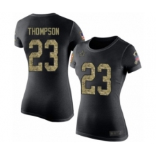 Football Women's Dallas Cowboys #23 Darian Thompson Black Camo Salute to Service T-Shirt