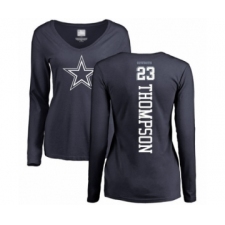 Football Women's Dallas Cowboys #23 Darian Thompson Navy Blue Backer Slim Fit Long Sleeve T-Shirt