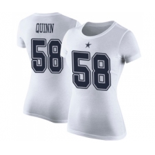 Football Women's Dallas Cowboys #58 Robert Quinn White Rush Pride Name & Number T-Shirt