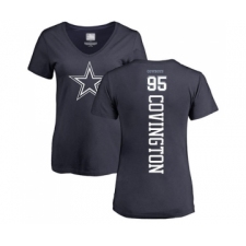 Football Women's Dallas Cowboys #95 Christian Covington Navy Blue Backer T-Shirt