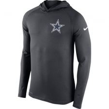 NFL Men's Dallas Cowboys Nike Charcoal Stadium Touch Hooded Performance Long Sleeve T-Shirt