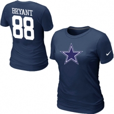 Nike Dallas Cowboys #88 Dez Bryant Name & Number Women's NFL T-Shirt - Dark Blue