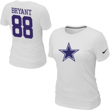 Nike Dallas Cowboys #88 Dez Bryant Name & Number Women's NFL T-Shirt - White