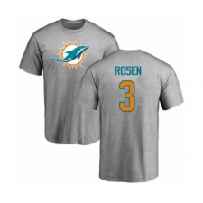 Football Miami Dolphins #3 Josh Rosen Ash Name & Number Logo T-Shirt