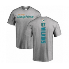 Football Miami Dolphins #97 Christian Wilkins Ash Backer T-Shirt
