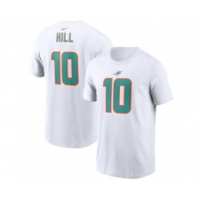 Men's Miami Dolphins #10 Tyreek Hill 2022 White Name & Number T-Shirt