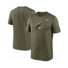 Men's Miami Dolphins Football Olive 2021 Salute To Service Legend Performance T-Shirt
