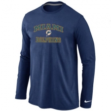 Nike Miami Dolphins Heart & Soul Long Sleeve NFL T-Shirt - Dark Blue