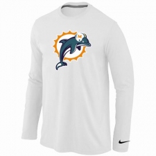 Nike Miami Dolphins Team Logo Long Sleeve NFL T-Shirt - White