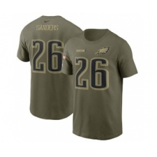 Men's Philadelphia Eagles Miles Sanders Football Camo 2021 Salute To Service Name & Number T-Shirt