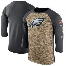 NFL Men's Philadelphia Eagles Nike Camo Anthracite Salute to Service Sideline Legend Performance Three-Quarter Sleeve T-Shirt