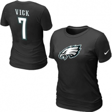 Nike Philadelphia Eagles #7 Michael Vick Name & Number Women's NFL T-Shirt - Black