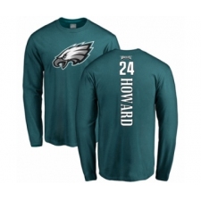 Philadelphia Eagles #24 Jordan Howard Green Backer Long Sleeve T-Shirt