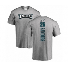 Philadelphia Eagles #26 Miles Sanders Ash Backer T-Shirt
