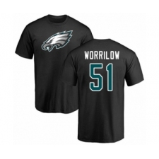 Philadelphia Eagles #51 Paul Worrilow Black Name & Number Logo T-Shirt