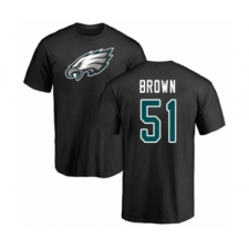 Philadelphia Eagles #51 Zach Brown Black Name & Number Logo T-Shirt