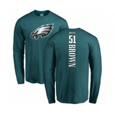 Philadelphia Eagles #51 Zach Brown Green Backer Long Sleeve T-Shirt