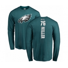 Philadelphia Eagles #76 Shareef Miller Green Backer Long Sleeve T-Shirt