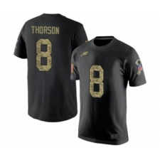 Philadelphia Eagles #8 Clayton Thorson Black Camo Salute to Service T-Shirt