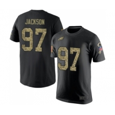 Philadelphia Eagles #97 Malik Jackson Black Camo Salute to Service T-Shirt