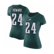 Women's Philadelphia Eagles #24 Jordan Howard Green Rush Pride Name & Number T-Shirt