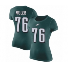 Women's Philadelphia Eagles #76 Shareef Miller Green Rush Pride Name & Number T-Shirt
