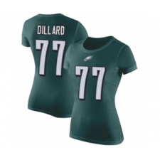Women's Philadelphia Eagles #77 Andre Dillard Green Rush Pride Name & Number T-Shirt