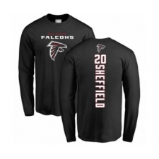 Football Atlanta Falcons #20 Kendall Sheffield Black Backer Long Sleeve T-Shirt
