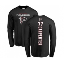 Football Atlanta Falcons #77 James Carpenter Black Backer Long Sleeve T-Shirt