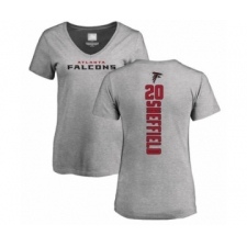 Football Women's Atlanta Falcons #20 Kendall Sheffield Ash Backer T-Shirt