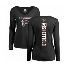 Football Women's Atlanta Falcons #20 Kendall Sheffield Black Backer Long Sleeve T-Shirt