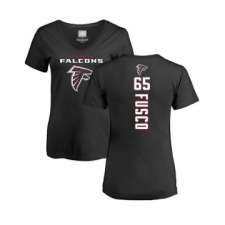 Football Women's Atlanta Falcons #65 Brandon Fusco Black Backer T-Shirt