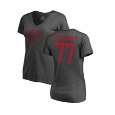 Football Women's Atlanta Falcons #77 James Carpenter Ash One Color T-Shirt