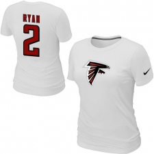 Nike Atlanta Falcons #2 Matt Ryan Name & Number Women's NFL T-Shirt - White
