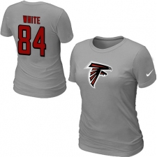 Nike Atlanta Falcons #84 Roddy White Name & Number Women's NFL T-Shirt - Grey