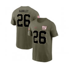 Men's New York Giants #26 Saquon Barkley 2022 Olive Salute to Service T-Shirt