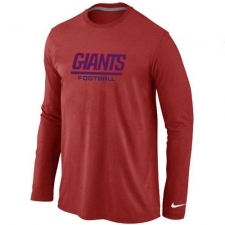 Nike New York Giants Authentic Font Long Sleeve NFL T-Shirt - Red