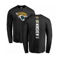 Football Jacksonville Jaguars #15 Gardner Minshew II Black Backer Long Sleeve T-Shirt