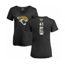 Football Women's Jacksonville Jaguars #41 Josh Allen Black Backer V-Neck T-Shirt