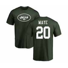 Football New York Jets #20 Marcus Maye Green Name & Number Logo T-Shirt