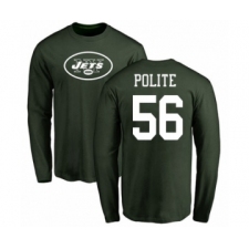 Football New York Jets #56 Jachai Polite Green Name & Number Logo Long Sleeve T-Shirt