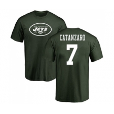 Football New York Jets #7 Chandler Catanzaro Green Name & Number Logo T-Shirt