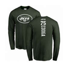Football New York Jets #75 Chuma Edoga Green Backer Long Sleeve T-Shirt