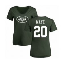 Football Women's New York Jets #20 Marcus Maye Green Name & Number Logo T-Shirt