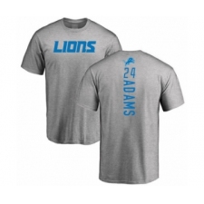 Football Detroit Lions #24 Andrew Adams Ash Backer T-Shirt
